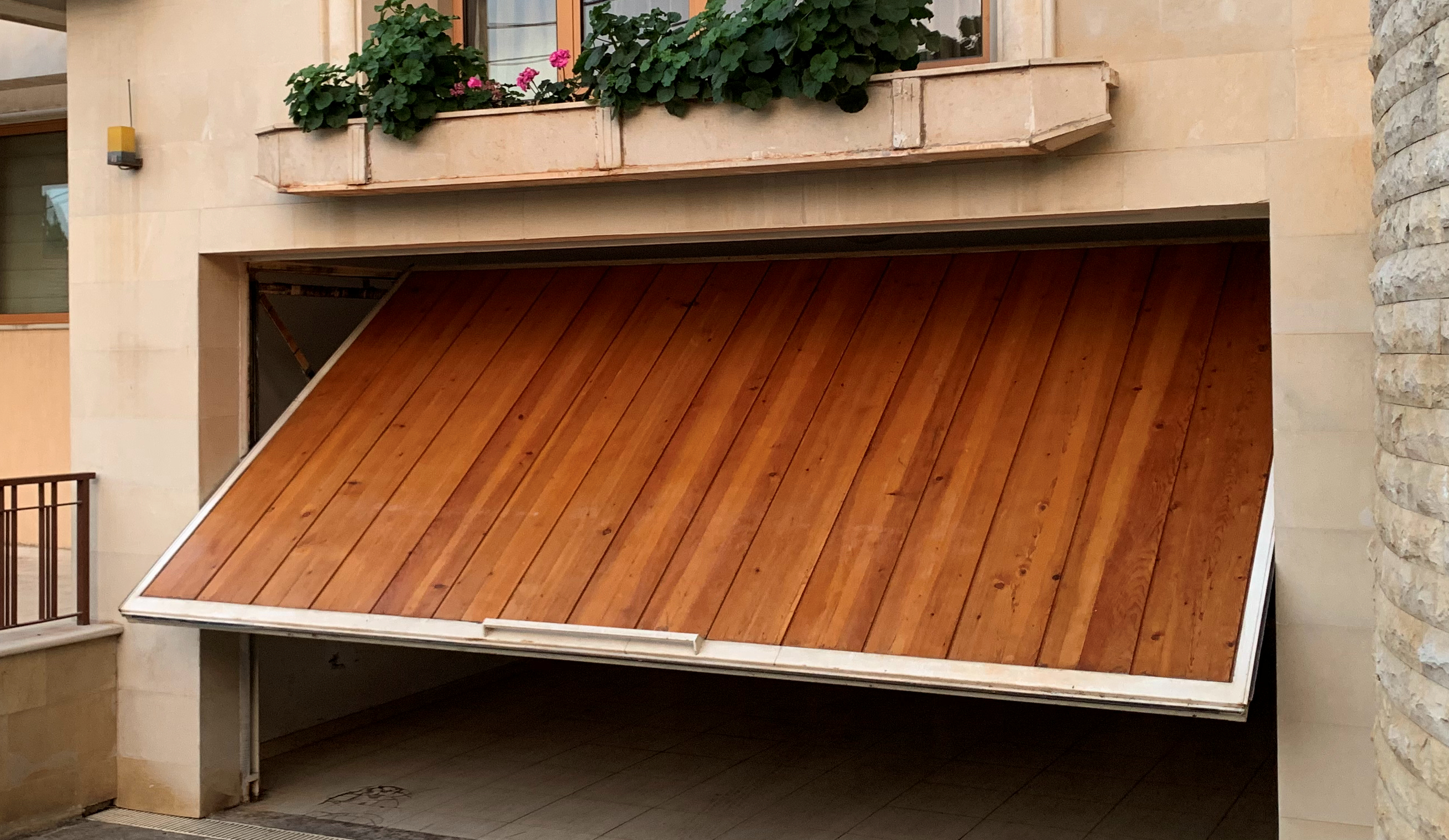 Real wood cladded garage doors